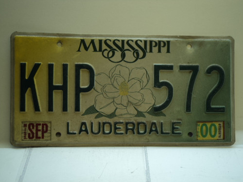 2000 MISSISSIPPI Magnolia License Plate KHP 572