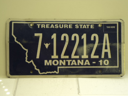 2010 MONTANA Treasure State License Plate 7 12212A