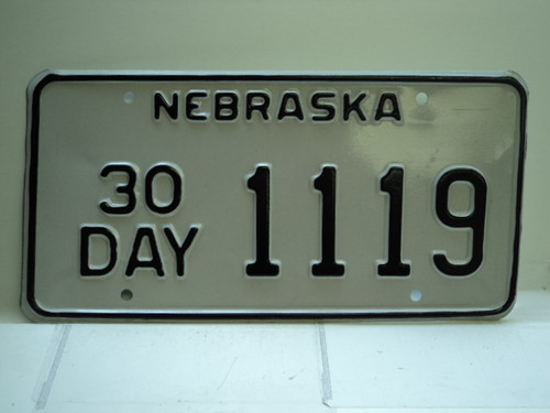 NEBRASKA 30 Day License Plate 1119
