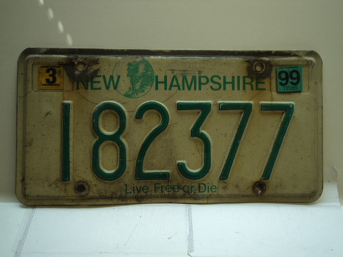 1999 NEW HAMPSHIRE Live Free or Die License Plate 182377