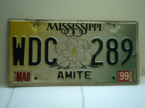 1999 MISSISSIPPI Magnolia License Plate WDC 289