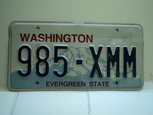 Washington Evergreen State License Plate 985 XMM