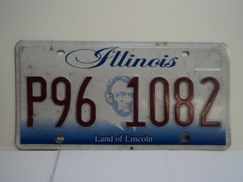 ILLINOIS Land of Lincoln License Plate P96 1082