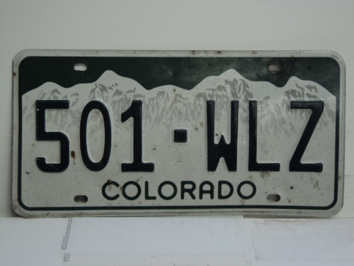 COLORADO License Plate 501 WLZ