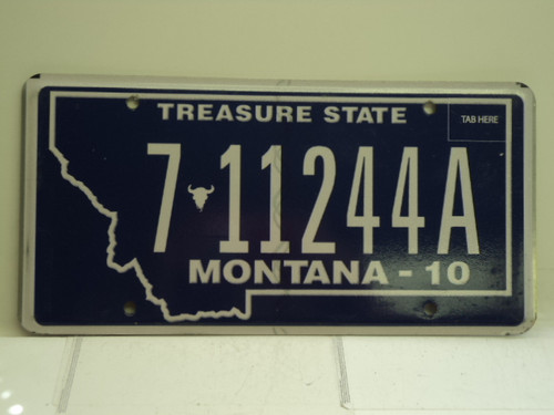 2010  MONTANA Treasure State License Plate 7 11244A