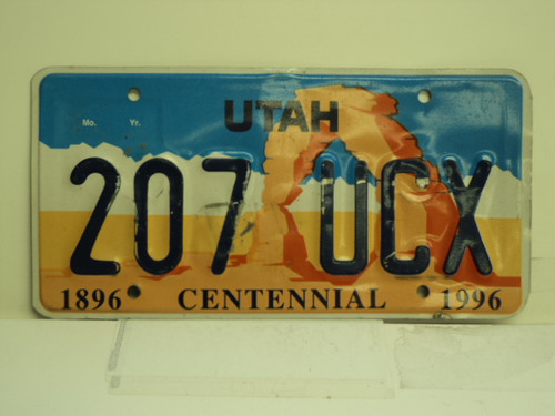 UTAH Centennial 1896 License Plate 207 UCX