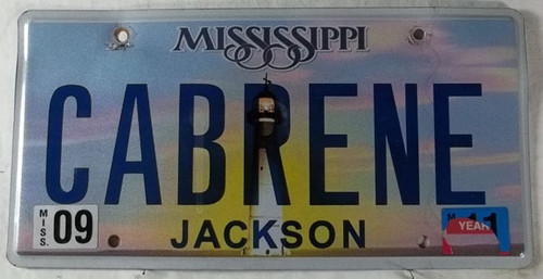 2011 Sep Mississippi Vanity License Plate CABRENE