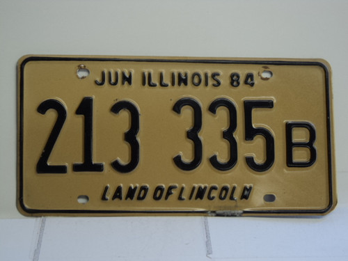 1984 ILLINOIS Land of Lincoln License Plate 213 335B