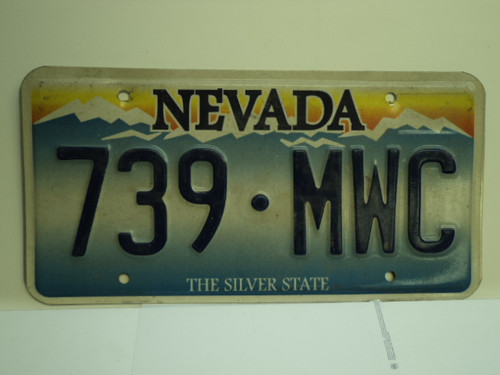 NEVADA Silver State License Plate 739 MWC