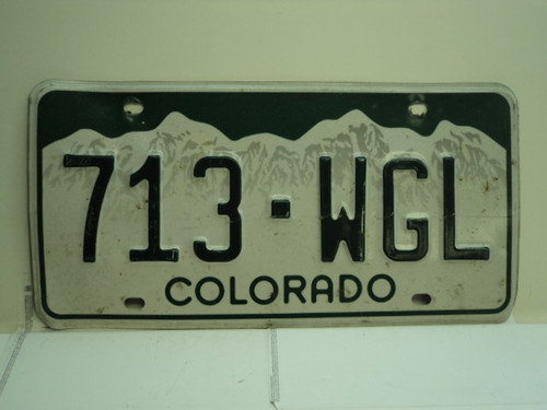 COLORADO License Plate 713 WGL