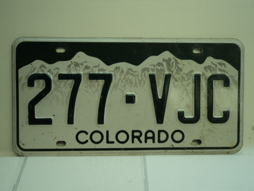 COLORADO License Plate 277 VJC
