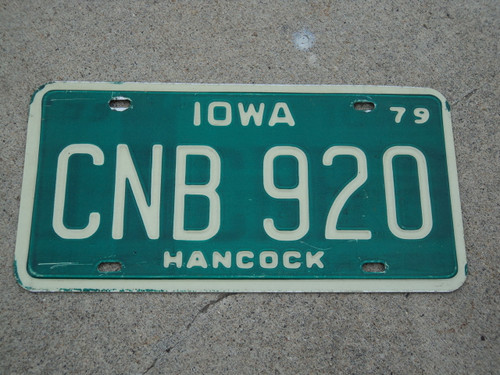 1979 IOWA License Plate CNB 920
