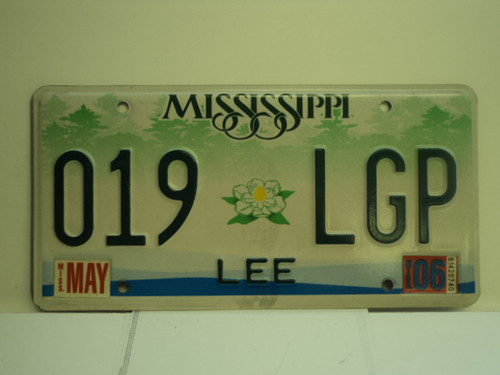 2006 MISSISSIPPI License Plate 019 LGP