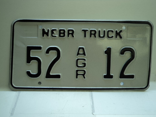 NEBRASKA Agriculture Truck License Plate 52 AGR 12 1