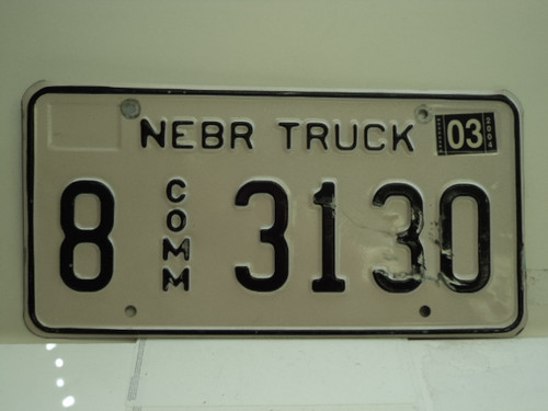 2004 NEBRASKA Commercial Truck License Plate 8 3130