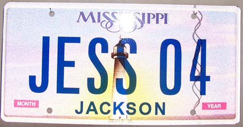 Mississippi Vanity License Plate JESS 04