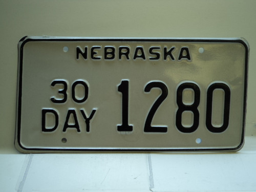 NEBRASKA 30 Day License Plate 1280