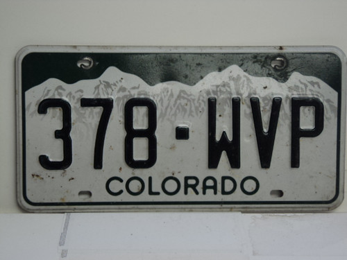 COLORADO License Plate 378 WVP