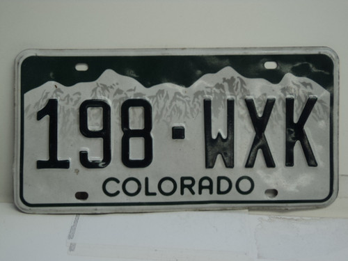 COLORADO License Plate 198 WXK
