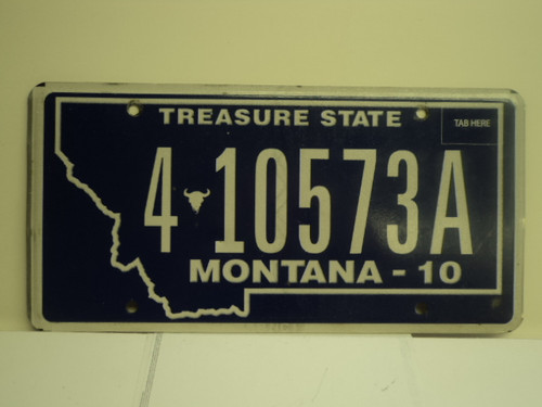 2010 MONTANA Treasure State License Plate 4 10573A