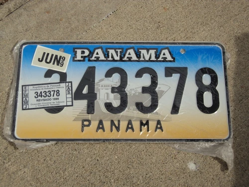1999 PANAMA License Plate with Sticker 343378