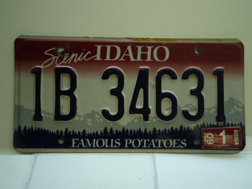 2009 IDAHO Famous Potatoes License Plate 1B 34631
