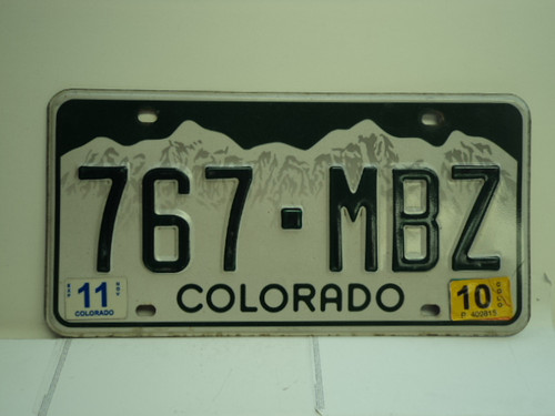 2010 COLORADO License Plate 767 MBZ