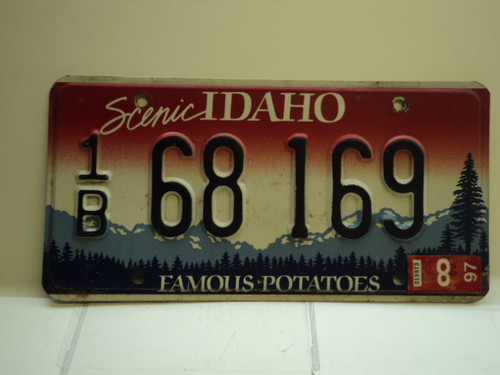 1997 IDAHO Famous Potatoes License Plate 1B 68 169 1