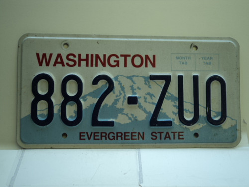 Washington Evergreen State License Plate 882 ZUO