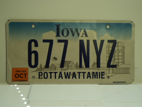 2006 IOWA License Plate 677 NYZ