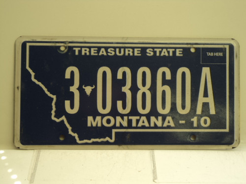 2010 MONTANA Treasure State License Plate 3 03860A