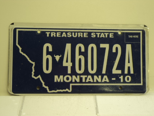 2010 MONTANA Treasure State License Plate 6 46072A