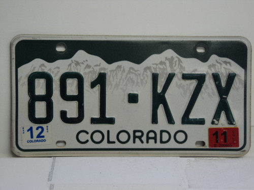 2011 COLORADO License Plate 891 KZX