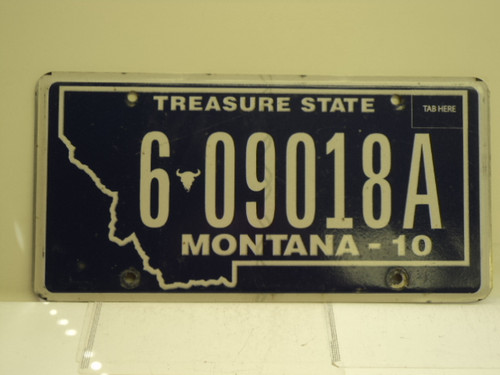 2010 MONTANA Treasure State License Plate 6 09018A
