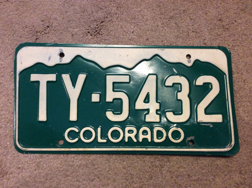 Colorado Adams County License Plate TY-5432