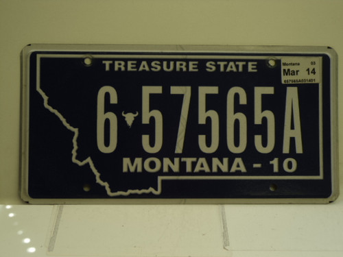 2010 2014 MONTANA Treasure State License Plate 6 67565A