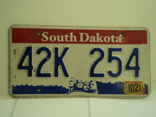 2006 SOUTH DAKOTA Mount Rushmore License Plate 42K 254 1
