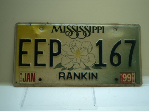 1999 MISSISSIPPI Magnolia License Plate EEP 167