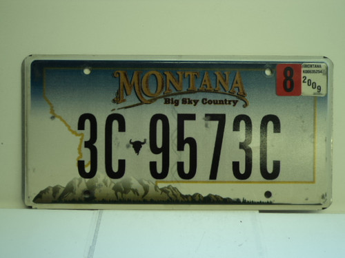 2009 MONTANA Big Sky Country License Plate 3C 9573C