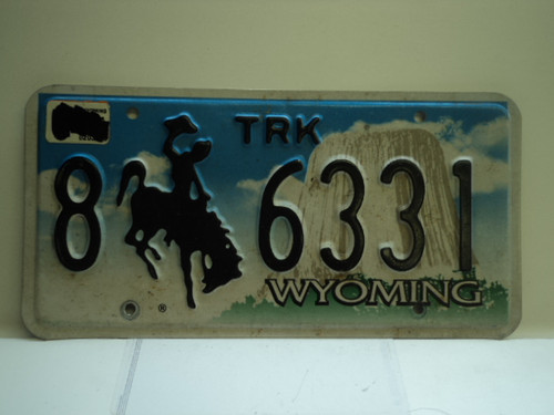 Wyoming Truck License Plate 8 6331