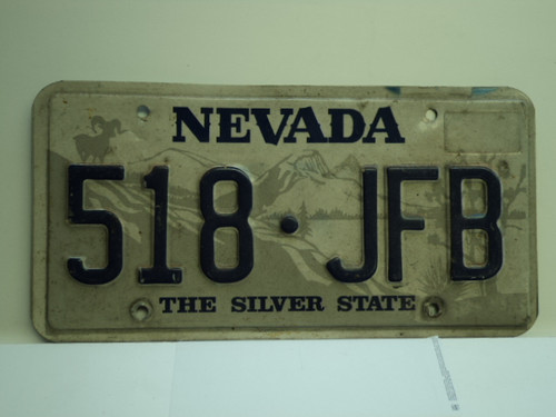 NEVADA Silver State License Plate 518 JFB