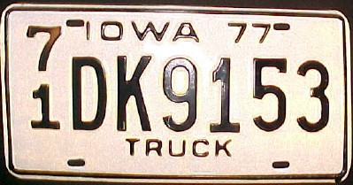 1977 Iowa 71 O'Brien County Truck License Plate