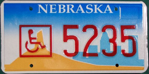 Nebraska Handicapped License Plate 5235 1