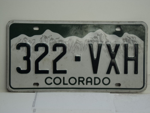 COLORADO License Plate 322 VXH