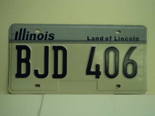 ILLINOIS Land of Lincoln Vanity License Plate BJD 406 1