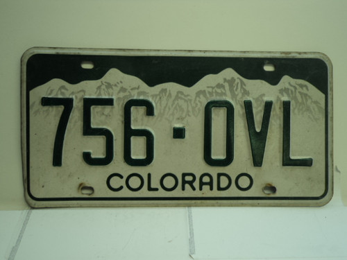 COLORADO License Plate 756 OVL