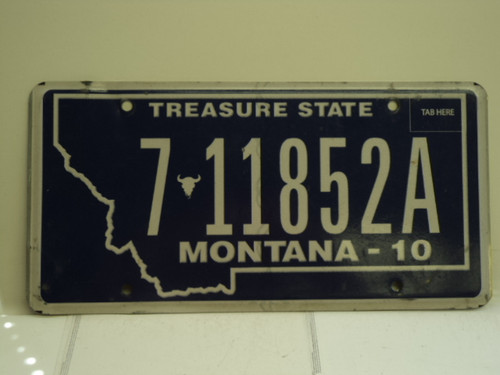 2010 MONTANA Treasure State License Plate 7 11852A