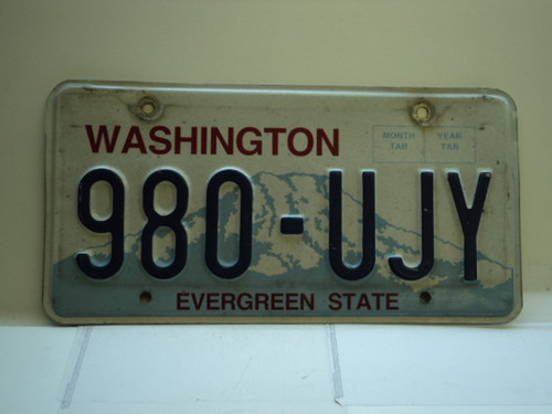 Washington Evergreen State License Plate 980 UJY