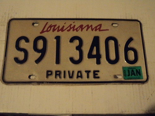 2000 LOUISIANA Private License Plate S913406