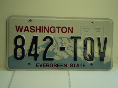 WASHINGTON Evergreen State License Plate 842 TQV
